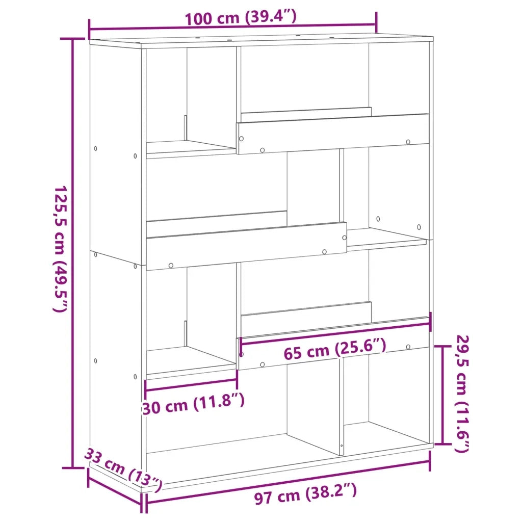 Divisorio Stanza | Paravento | Divisorio Ambienti Bianco 100x33x125,5 cm in Truciolato