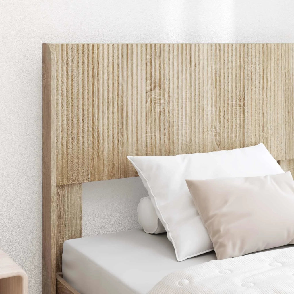 Struttura del letto con stoccaggio e testata-Giroletto con contenitore Rovere Sonoma 367968