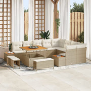 Set Divano da Giardino con cuscino 12 pcs Beige e Crema