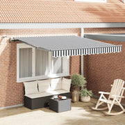 Tenda Retrattile Automatica LED Antracite e Bianco 300x250 cm 3310226
