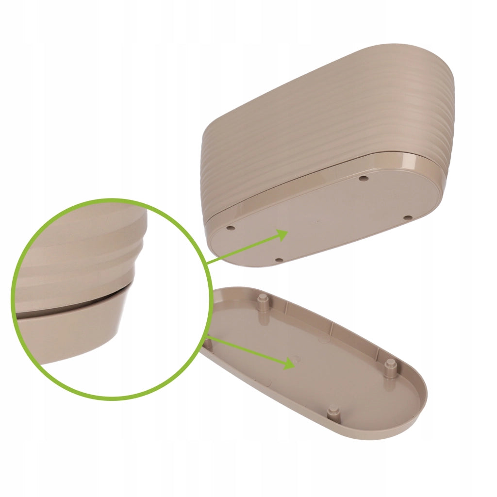 Vaso da fiori KADAX ovale da 27 cm in plastica beige