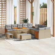 Set Divano da Giardino con cuscino 13 pcs Beige e Grigio Chiaro 3363227