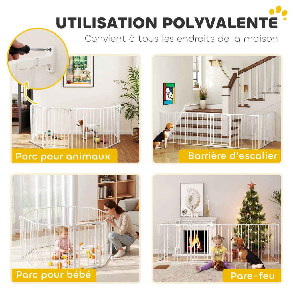 Recinto Sicurezza per Bambini e Cani ¨C Minimal ¨C 6 Pannelli 61x75 cm Bianco