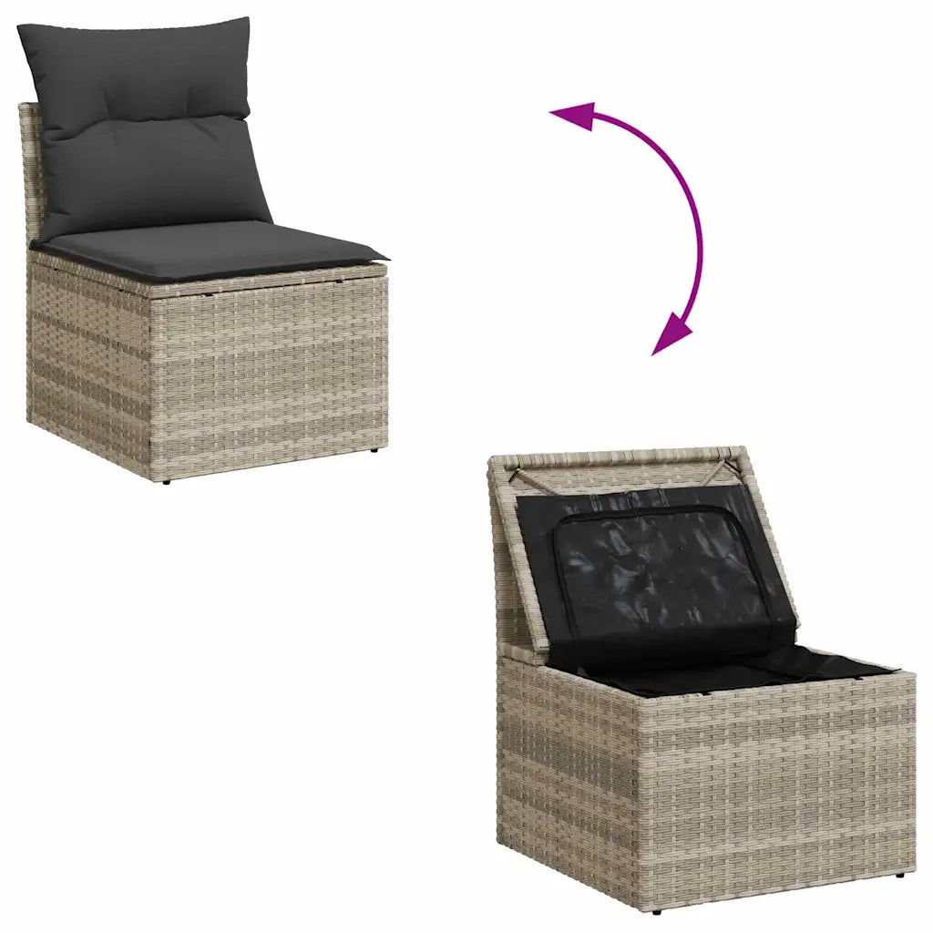 Set Divano da Giardino 4 pcs Grigio chiaro polyrattan 3355711