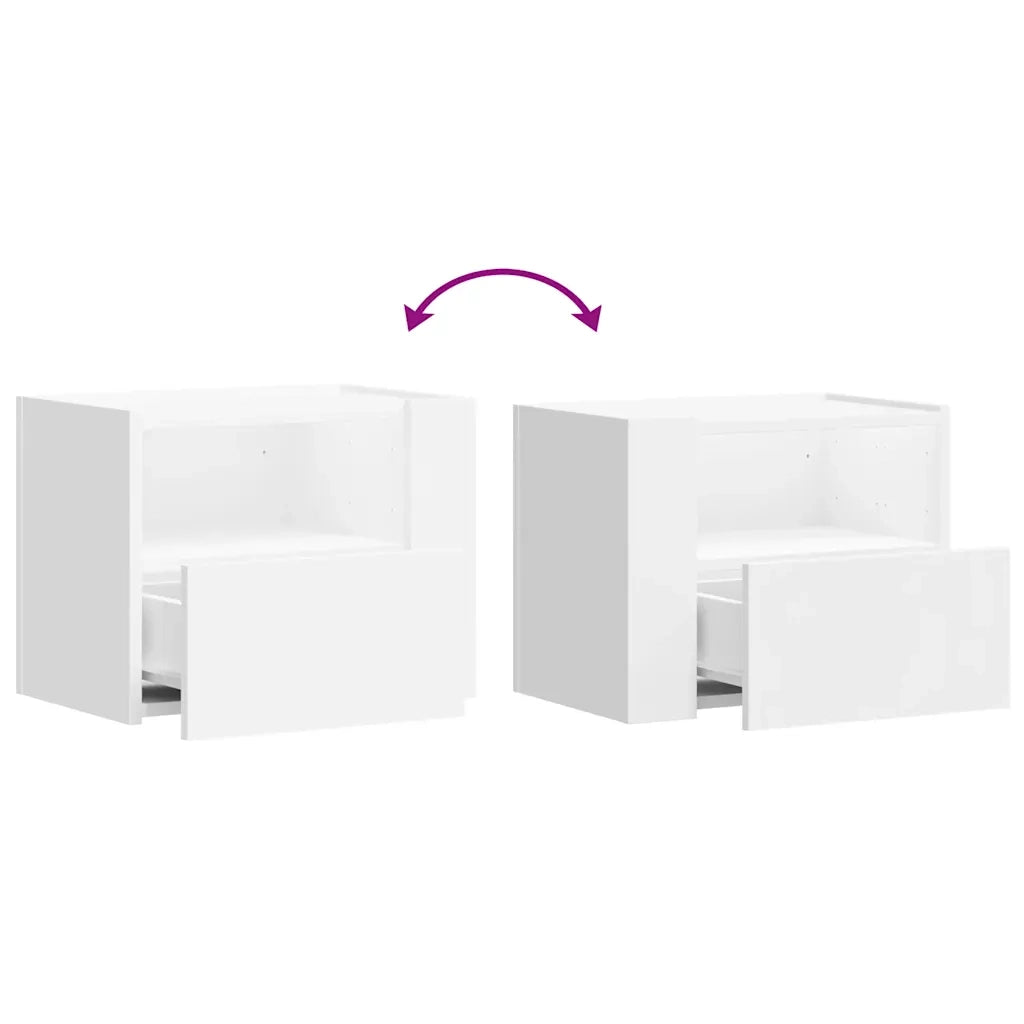 Comodini a Muro 2 pz Bianchi 45x30x35 cm 848312