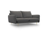 Cosmopolitan Design - Divano "Vienna" 2 posti in tessuto strutturato grigio scuro 