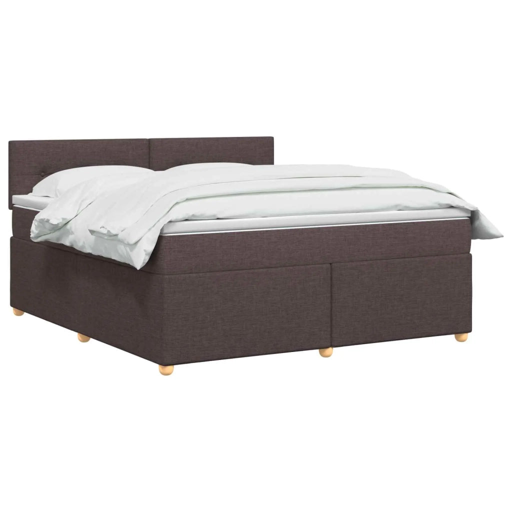 Letto box spring con materasso Marrone Scuro 140 x 190 cm 3450954