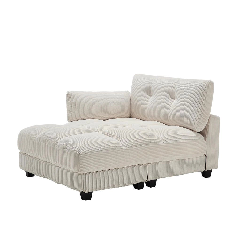 Poltrona palma - Xylo - cuscini rigati con portaoggetti beige
