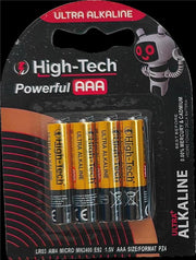 HIGH-TECH BATTERIE ULTRA ALKALINE 4 PEZZI POWERFUL AAA DURATURE
