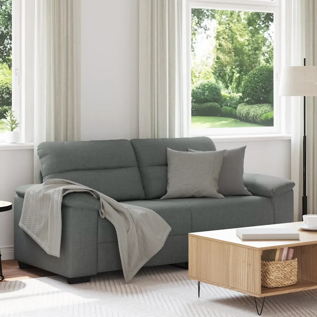 Divano a 2 Posti-Sofa 2 Posti Grigio Scuro 140 cm in Tessuto 747004