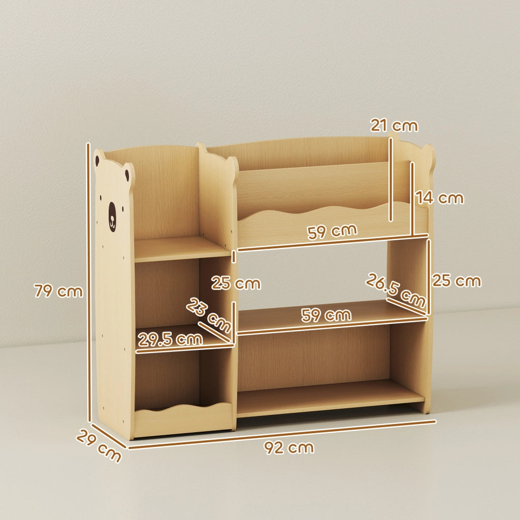 Scaffale portagiochi per bambini in legno con ripiani e scomparti ¨C Xylo ¨C 92x29x79 cm