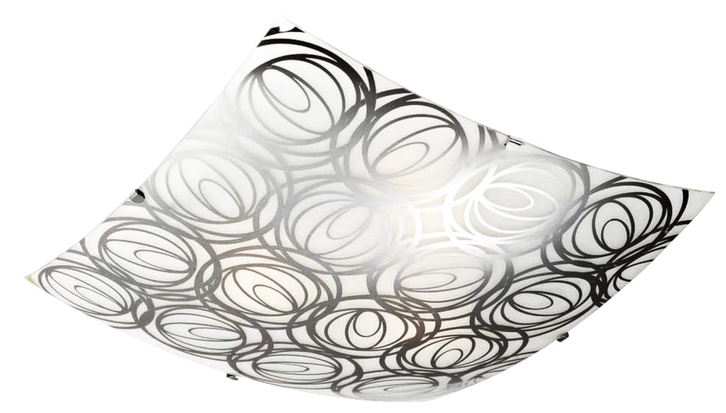 Plafoniera Candellux Silk 10-13064 quadrata vetro nero/cromo E27