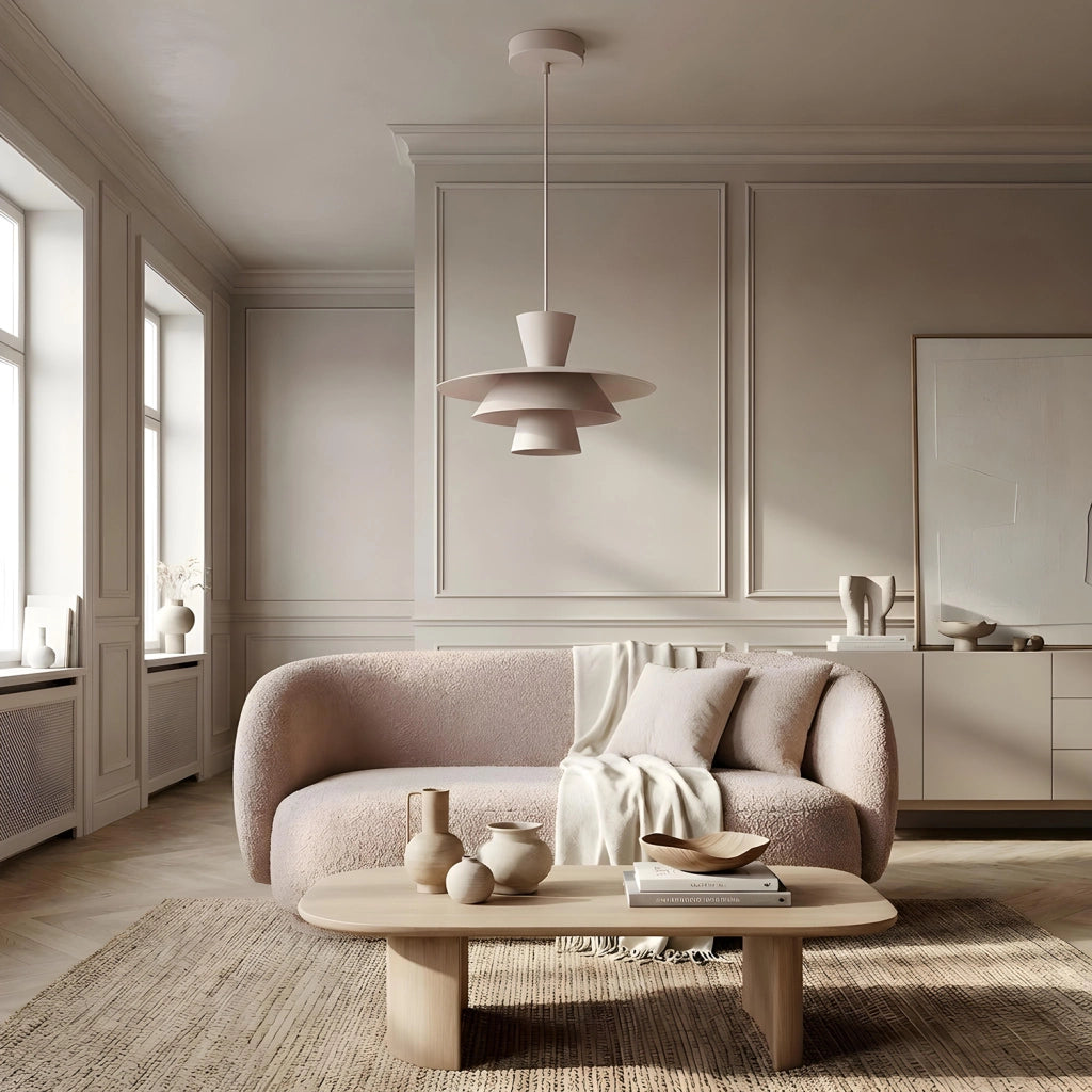 Lampada sospesa Plato 1xE27 cashmere acciaio