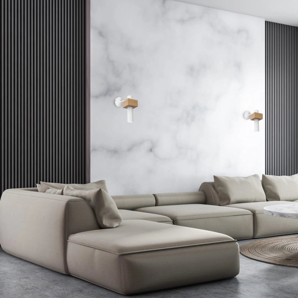 Applique moderna Milagro WEST 1 luce bianca/legno GU10 35W
