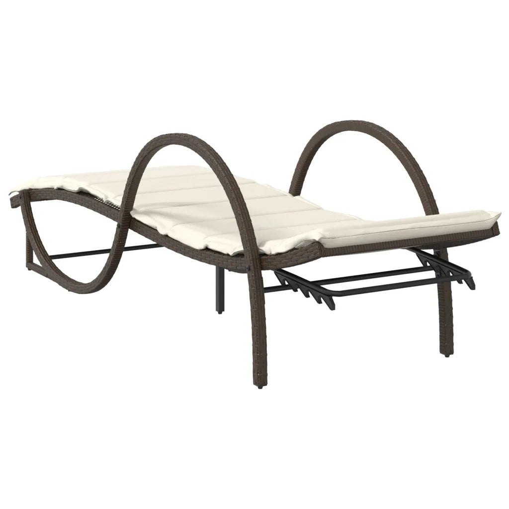 Lettini Prendisole 2 pz | Sdraio da giardino | Lettino da sole con Tavolino Marrone in Polyrattan