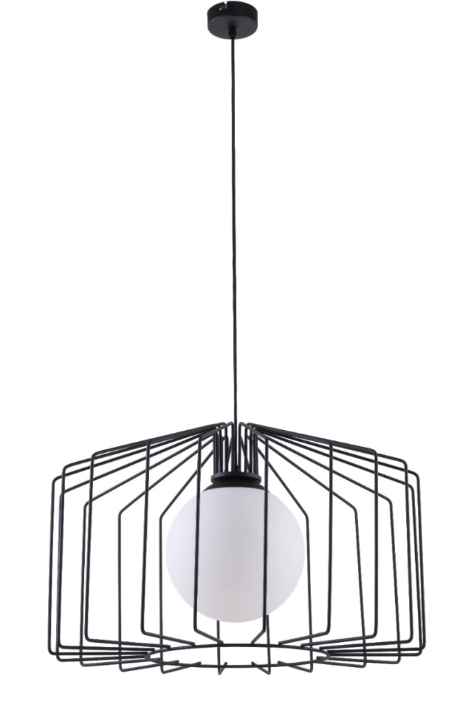Lampada a sospensione Aldex Ramos nera gabbia sfera E27