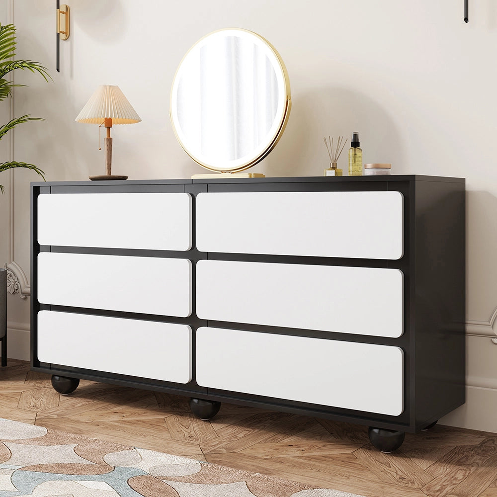 Com?? - Xylo - 140x38x74.5cm 6 cassetti moderna