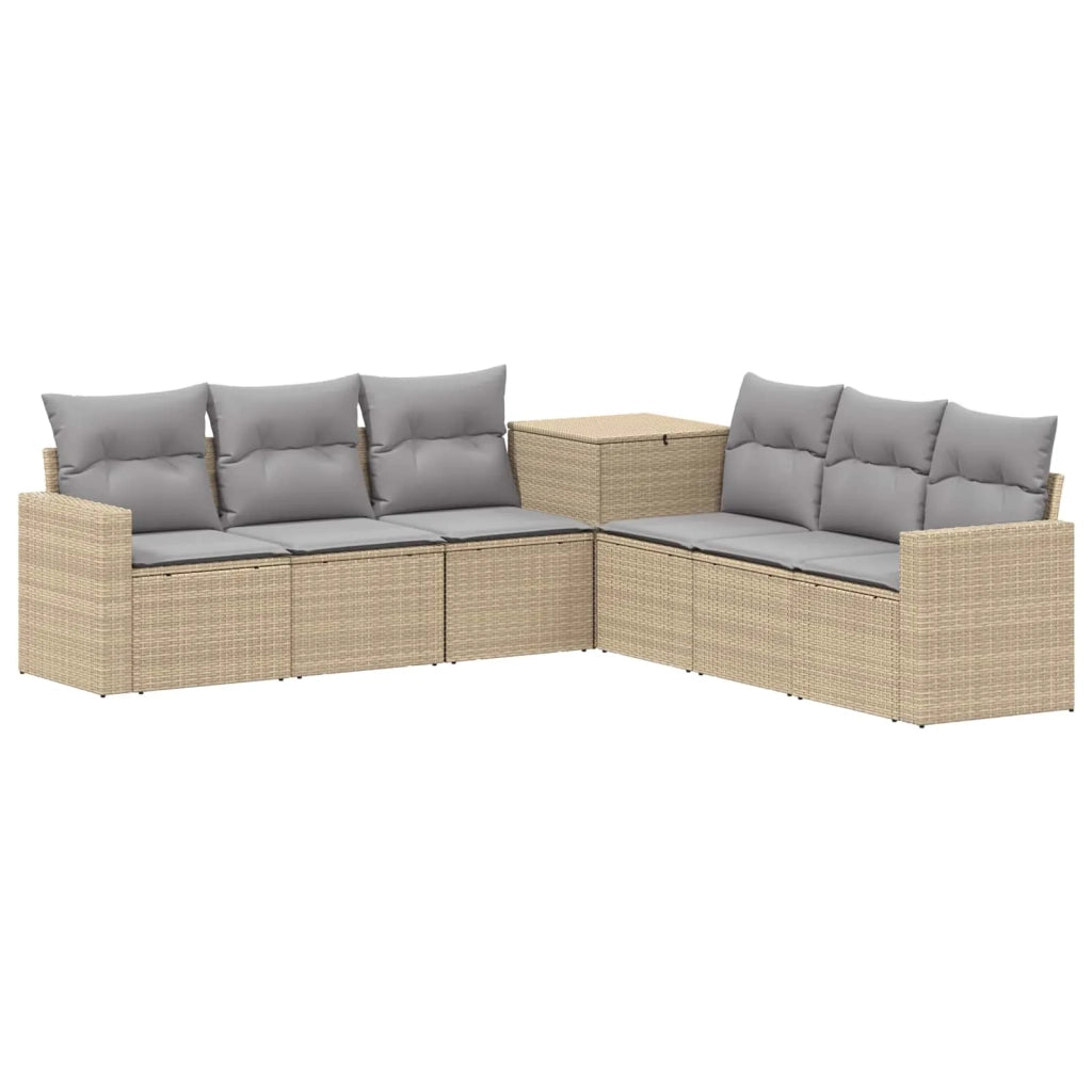 Set di divani 7 pz Beige e Grigio Chiaro 3448789