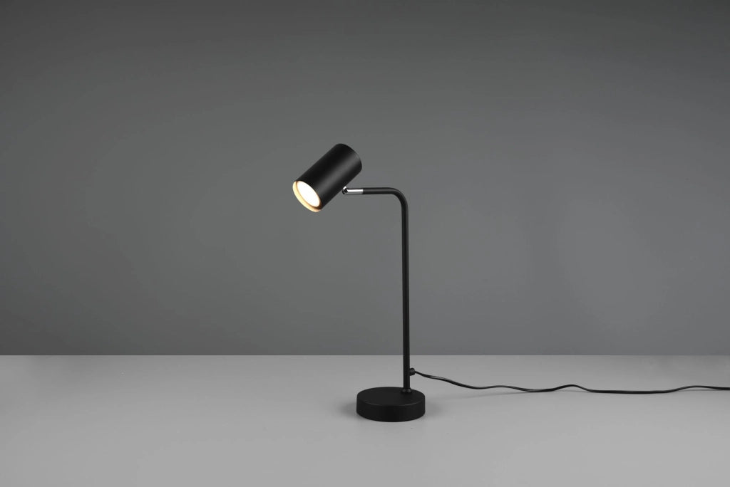 MARLEY LAMPADA DA TAVOLO SPOT CILINDRO NERA H. 45CM 1  LUCE ATTACCO GU10