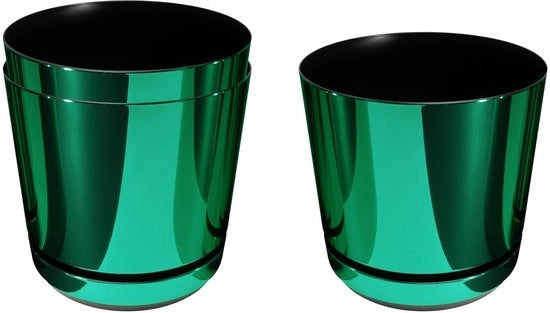 Bicchiera interna elegante - Luccicante verde - 26 cm - Realizzata con plastica riciclata
