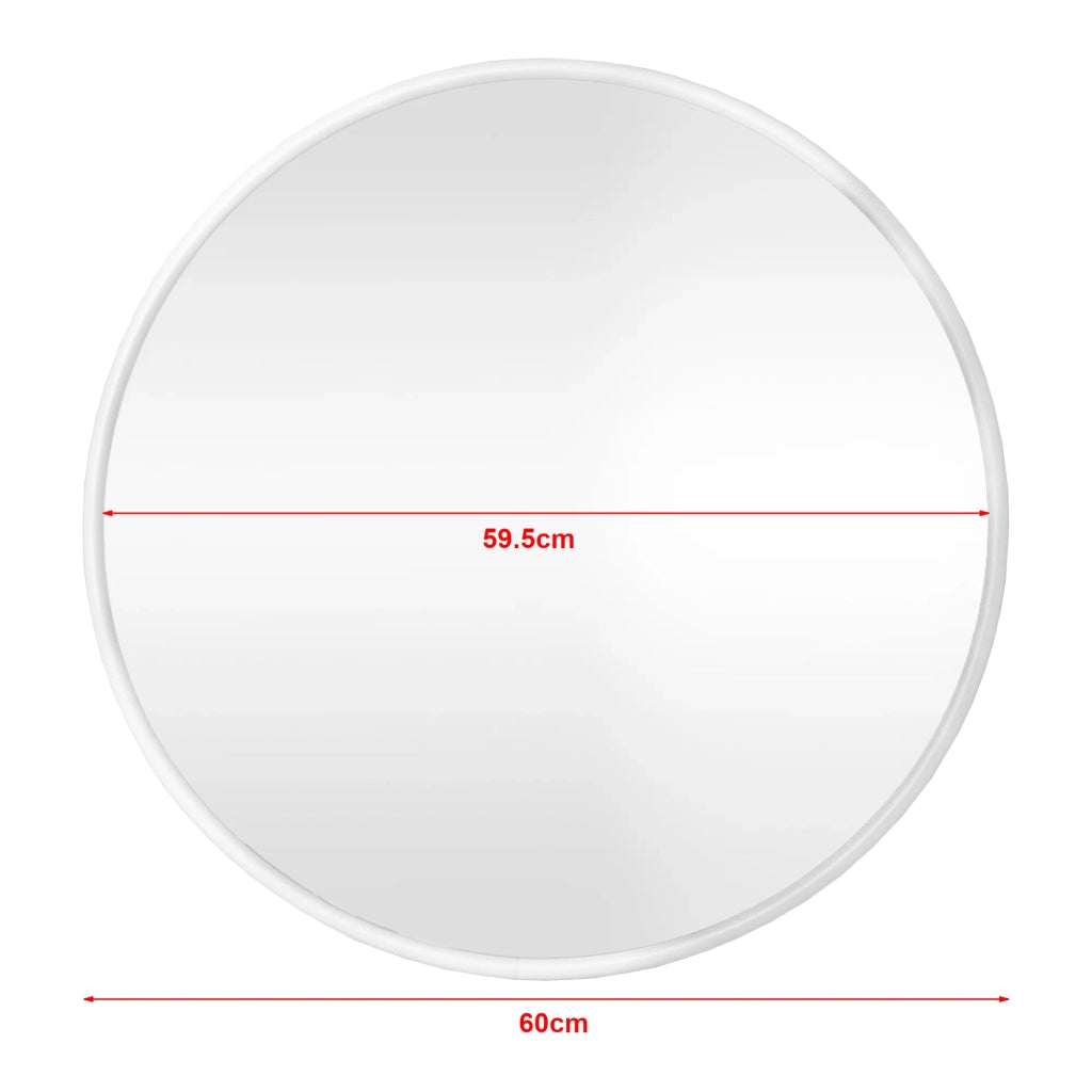 Specchio da parete rotondo 60 cm bianco opaco 03_0007945