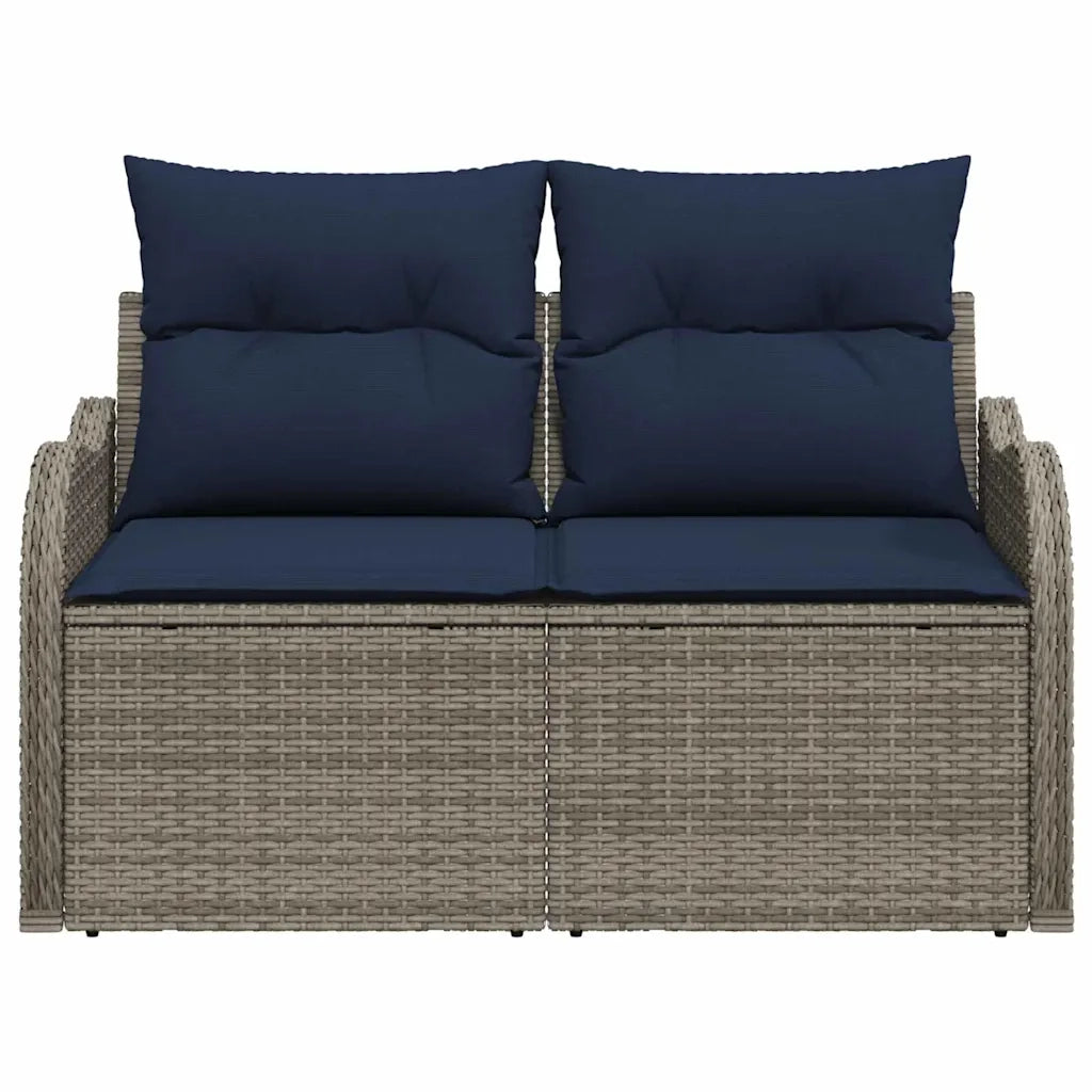 Divano da giardino con cuscino 121 x 62 x 69 cm polyrattan 42006719