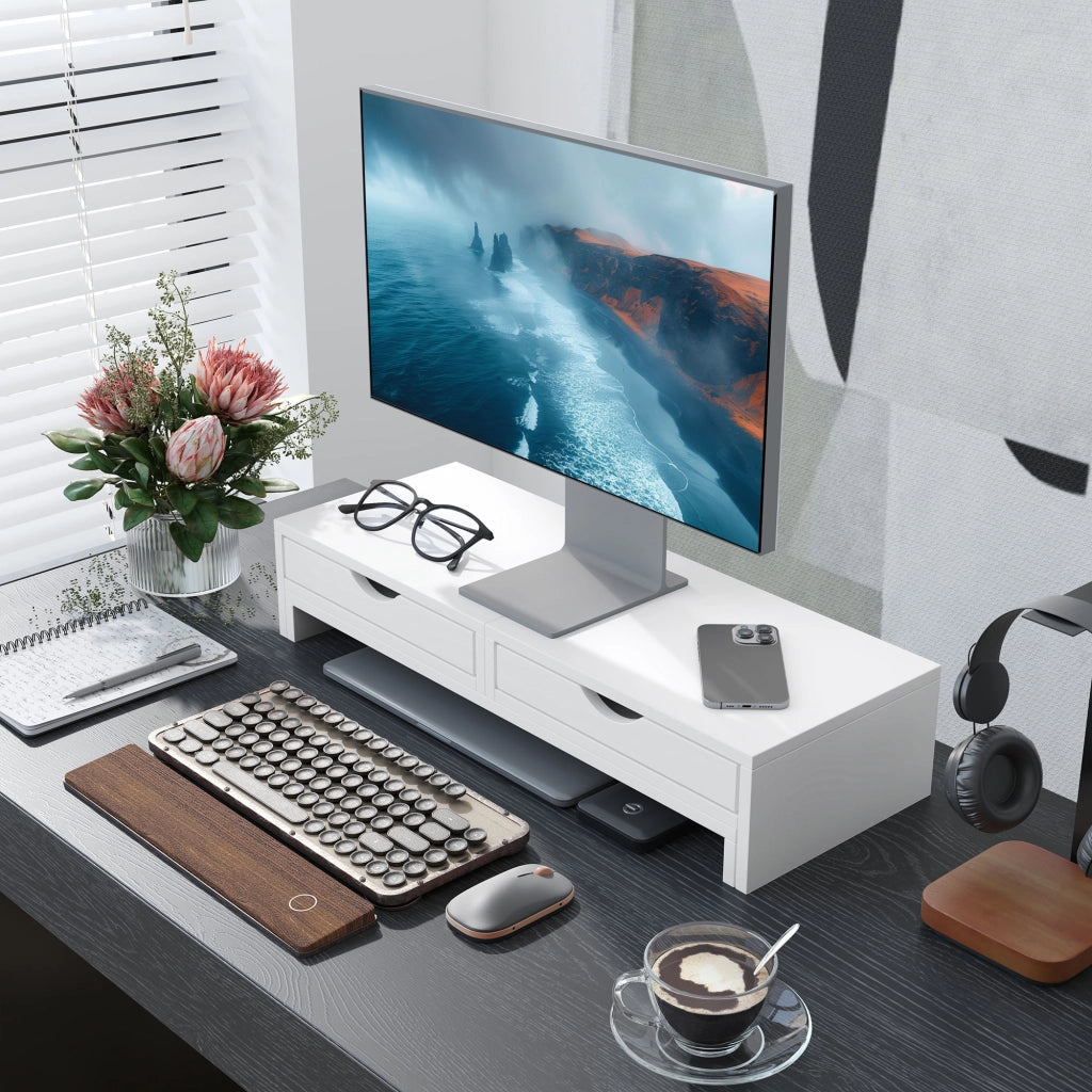 Scrivania regolabile per PC con 2 cassetti ¨C Minimal ¨C 60-116 cm