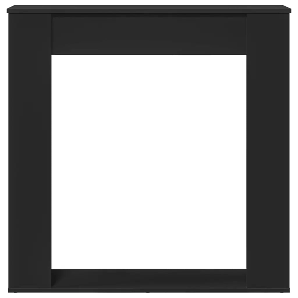 Cornice per Camino Nera 100x20x100 cm in Truciolato 854572