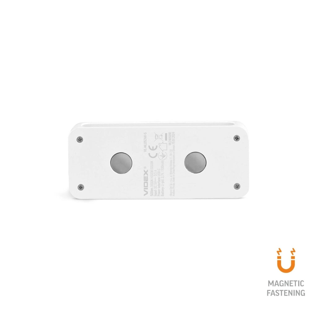 Lampada LED ricaricabile PIR USB‑C magnetica Videx VL‑NL053W‑S