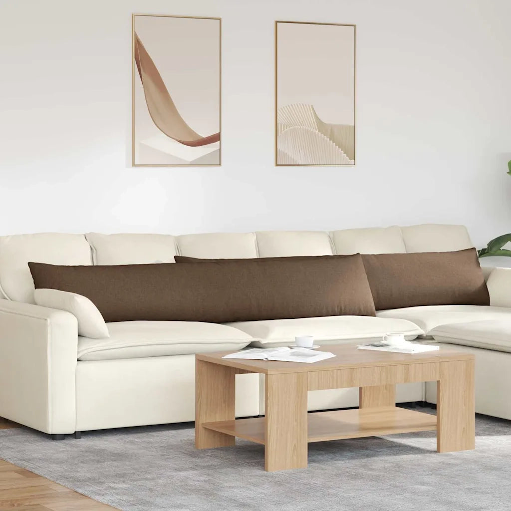 Cuscini da Divano 2 pz | Cuscini per sedie Marrone 200 x 40 cm Tessuto
