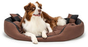 Cuscino per cani riutilizzabile, impermeabile e soffice, 110x80 cm nero/marrone