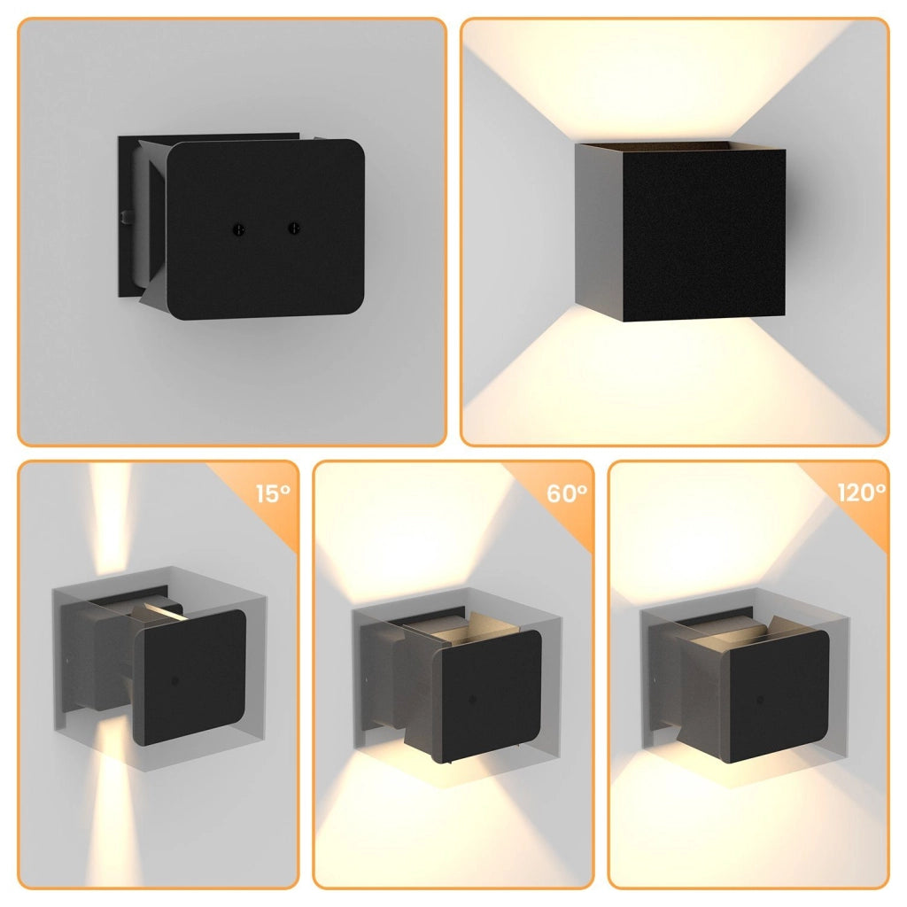 ZMH Applique a LED nere Applique moderne per esterni per la camera da letto