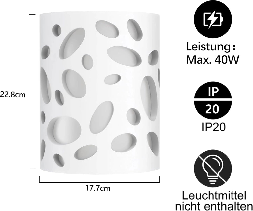 ZMH Applique da parete per interni bianca E14 moderna da appendere al corridoio per scale in gesso