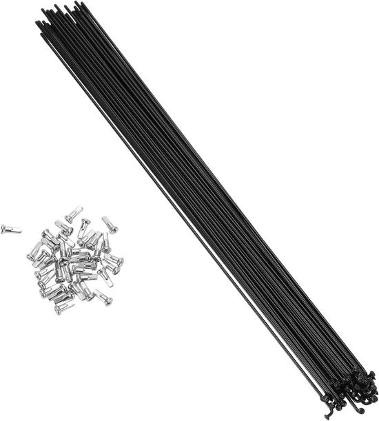 Set di 36 spigoli in acciaio nero per mountain bike - Lunghezza 300MM - Tipo 14G