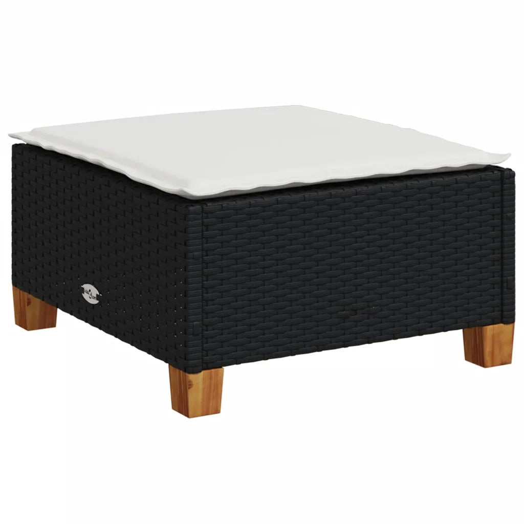 Set Divano da Giardino 6 pz con Cuscini Nero in Polyrattan 3261791