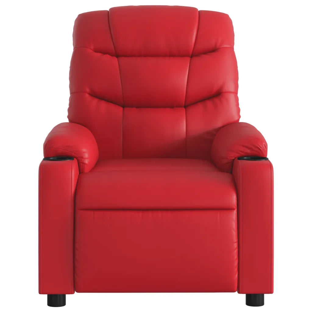 Poltrona Massaggio Elettrica Reclinabile Rosso Similpelle 3206597
