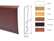 BATTISCOPA LISCIO IN LEGNO DI ABETE GIUNTATO- - mm.10x70x2250, noce scuro - 10 pezzi PIRCHER