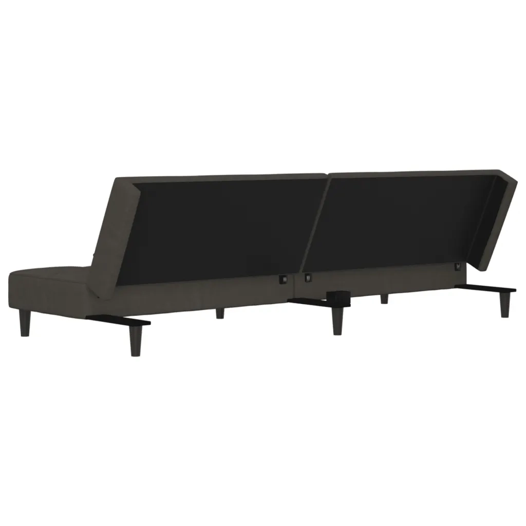 Divano Letto a 2 Posti con 2 Cuscini-Sofa Letto 2 Posti-Daybed Grigio Scuro in Velluto 644678