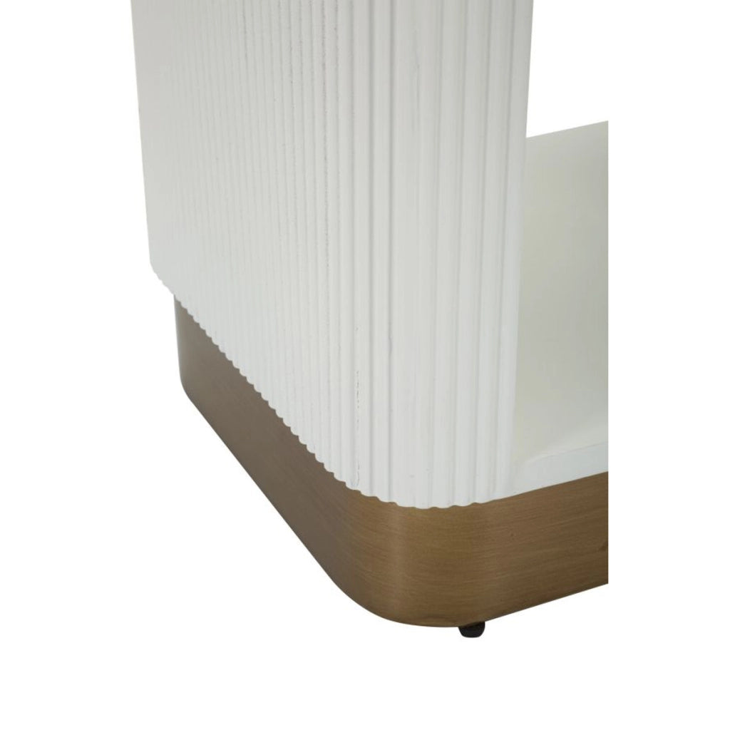 Comodino VKH15, Bianco, MDF, 48x40x62 cm