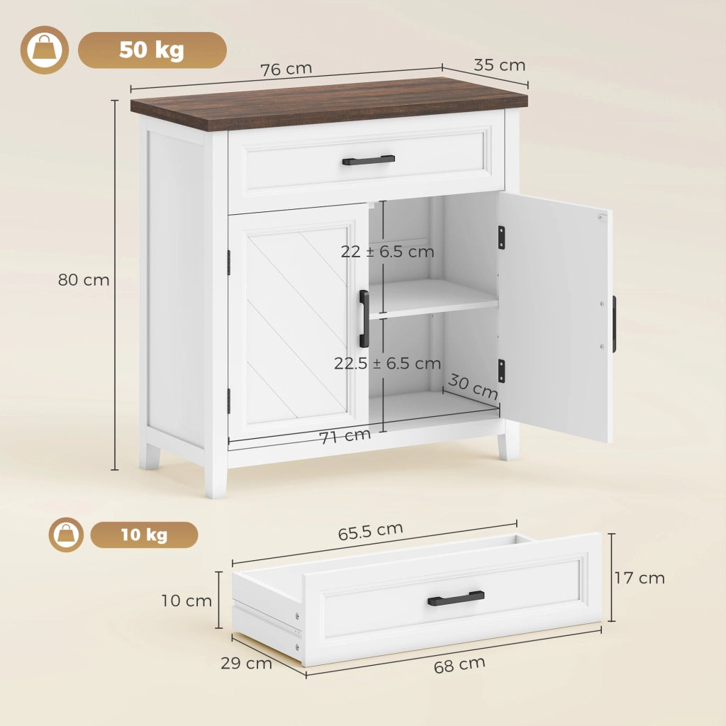 Credenza Moderna Rustico ¨C Xylo ¨C 2 Ante con Ripiano Regolabile
