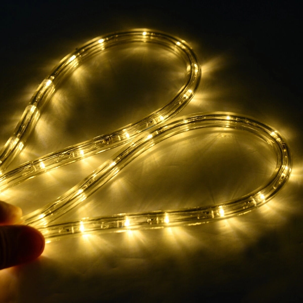 Set di 2 tubo luminoso luci natalizie 30m con 1080 led bianco caldo, Luce led striscia decorazione di Natale