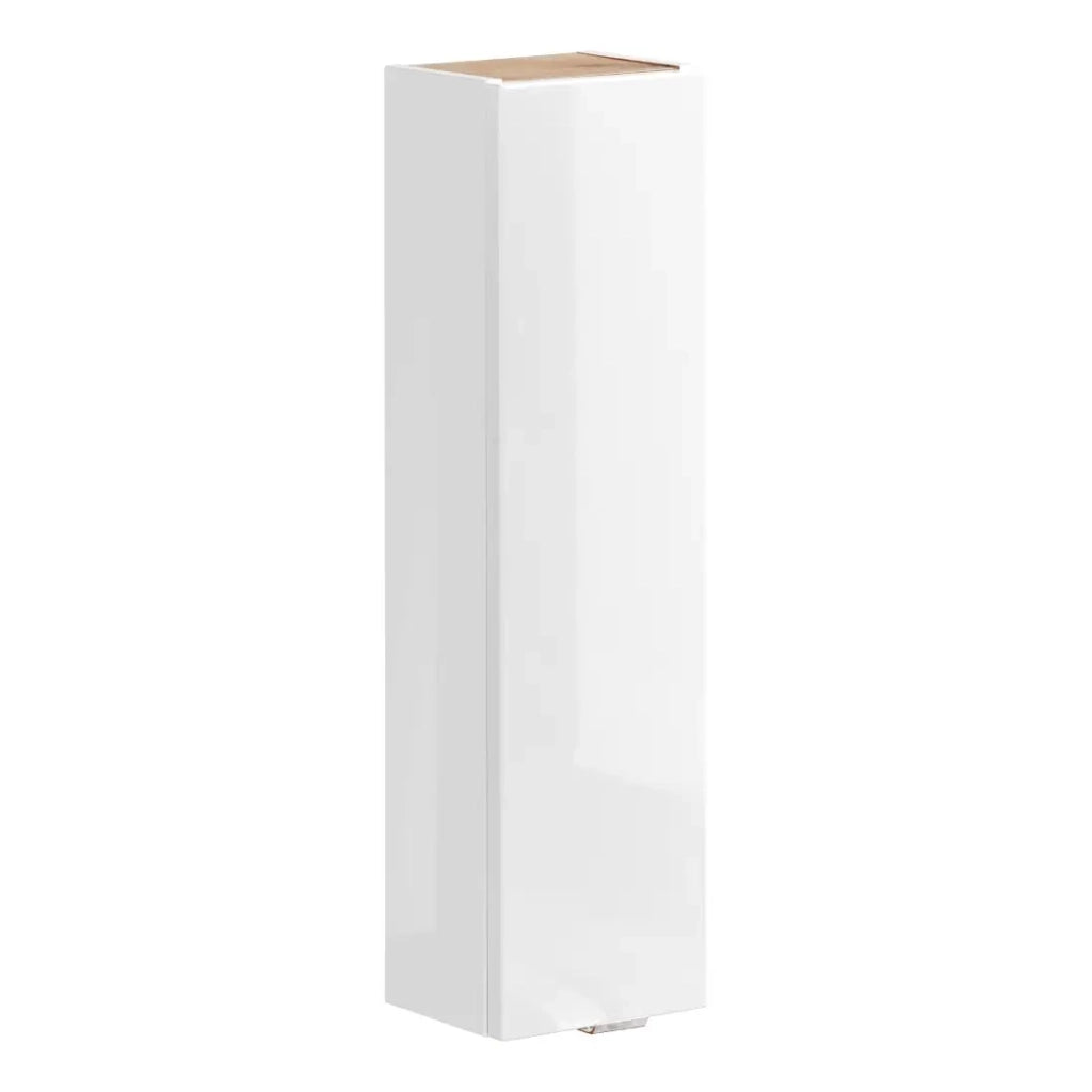 Mobile da parete NALYA 75 cm – Bianco lucido e rovere chiaro – Elemento murale compatto