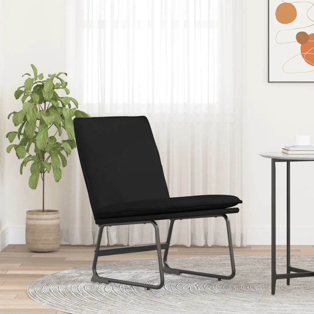 Poltrona | Sedia Lounge Nera 52x75x76 cm in Tessuto