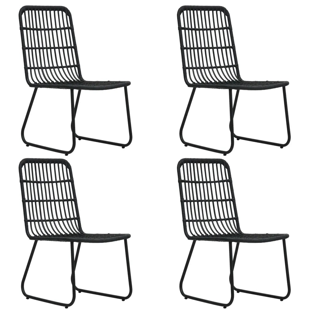 Set da Pranzo da Giardino 5 pz in Polyrattan e Vetro