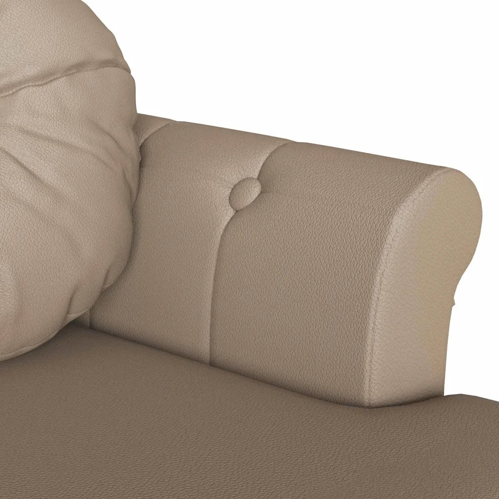 Panca Chesterfield-Sgabello-Divano con cuscino Cappuccino 120,5 x 65 x 75 cm