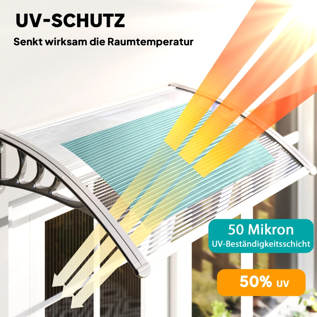 Vordach per ingresso e finestra ¨C Minimal ¨C 100x75x23 cm, argento