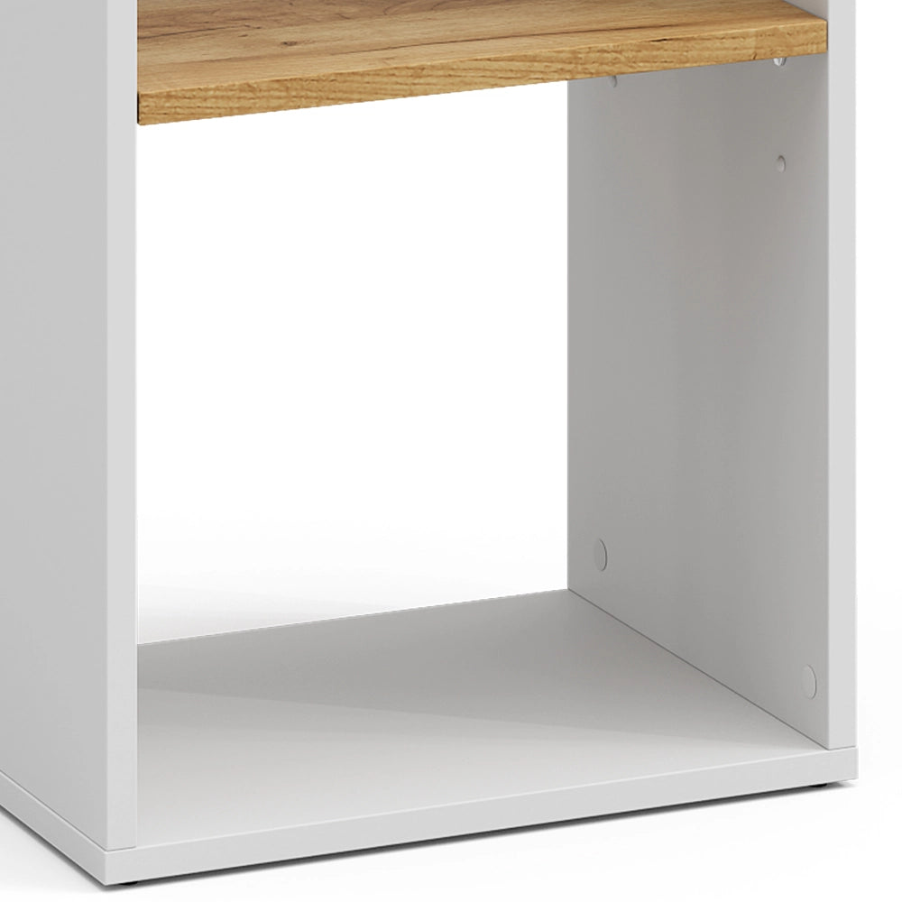 Vicco Scaffale Rovere bianco/dorato 40 x 74 cm con 2 scomparti aperti