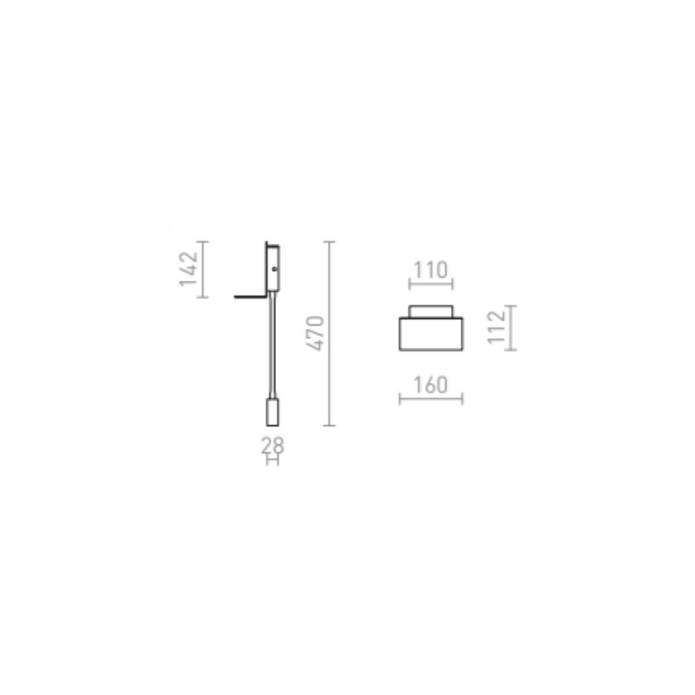 Lampada applique ROSTAM da parete con USB nero  230V LED 2x3W  3000K