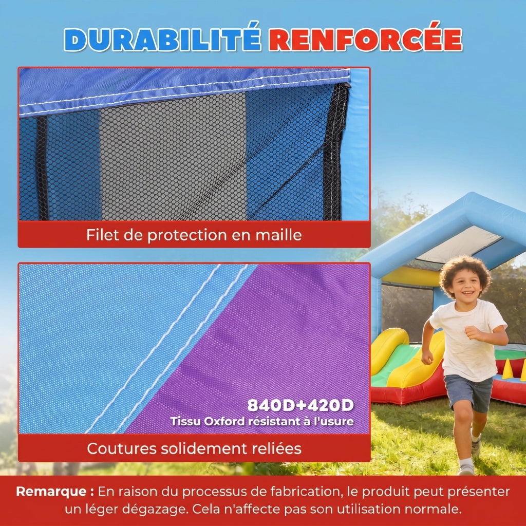 Castello Gonfiabile 4 in 1 ¨C Xylo ¨C con Scivolo Piscina Palline Gioco Lancio Anelli Multicolore