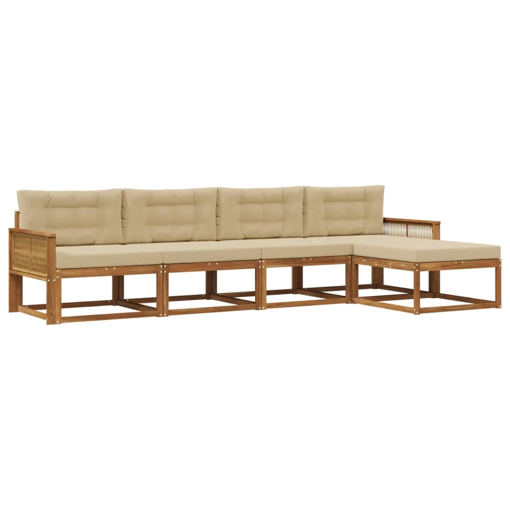 Set di divani da esterno 5 pz Naturale e Beige 3382491